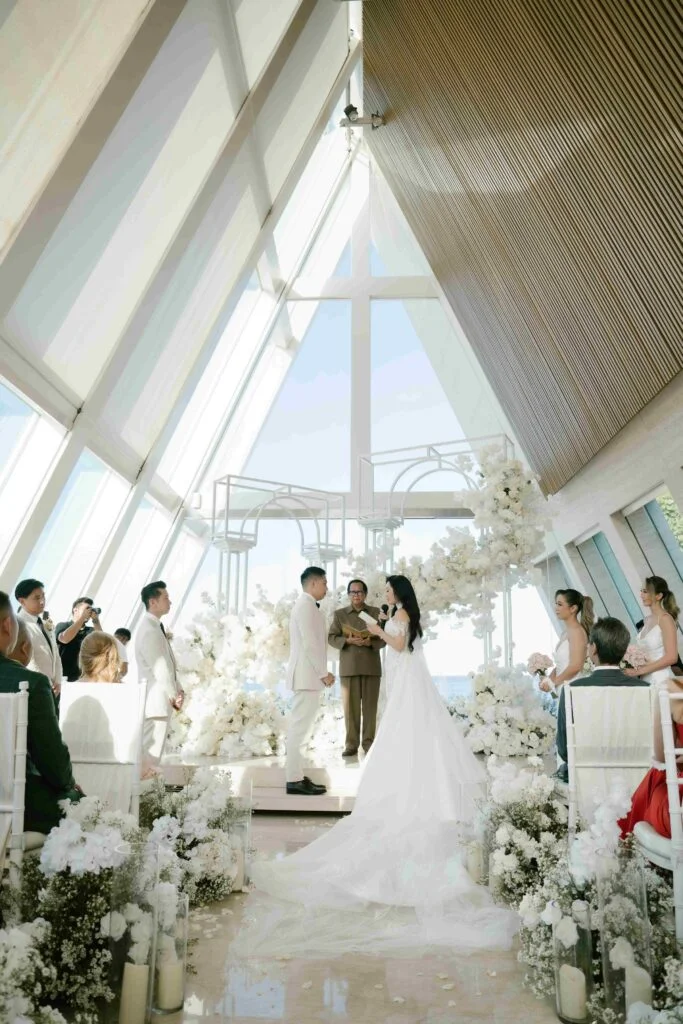 Real Wedding - Deanne + Daniel - Conrad Bali - bride and groom - wedding vows