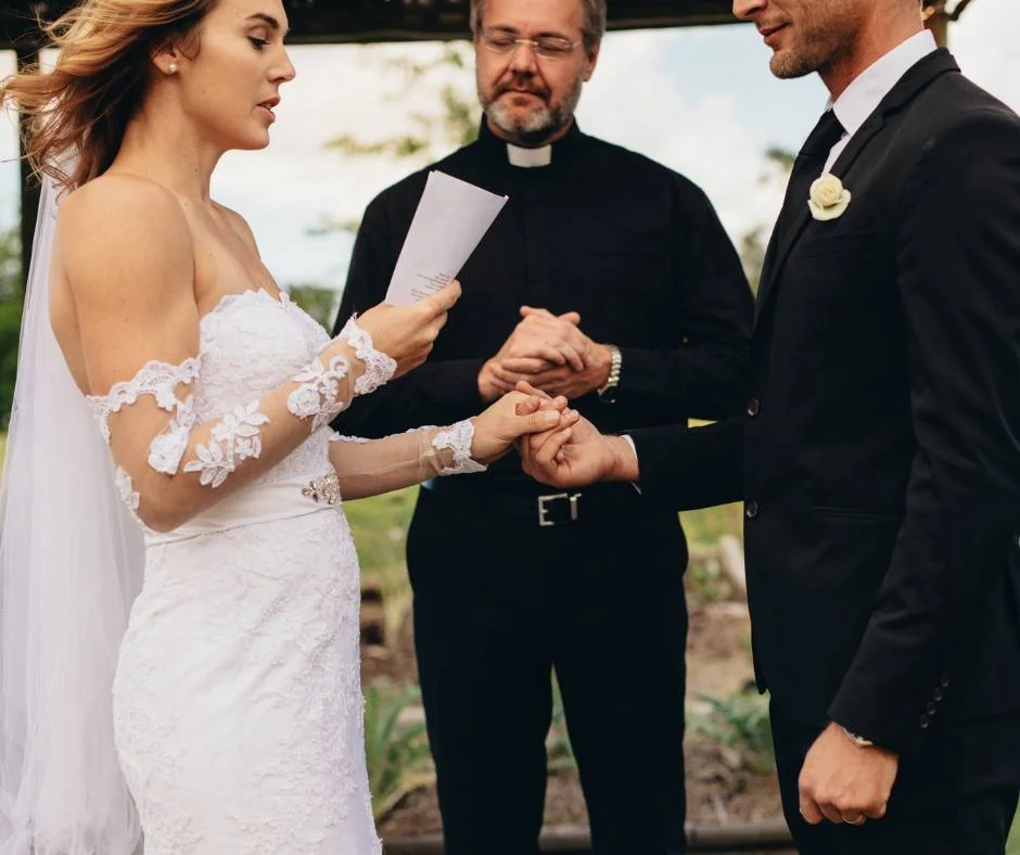 woman saying wedding vows