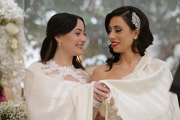 An Old Hollywood Glam Same-Sex Jewish Wedding at The Club of Knights, Coral Gables, Florida, USA