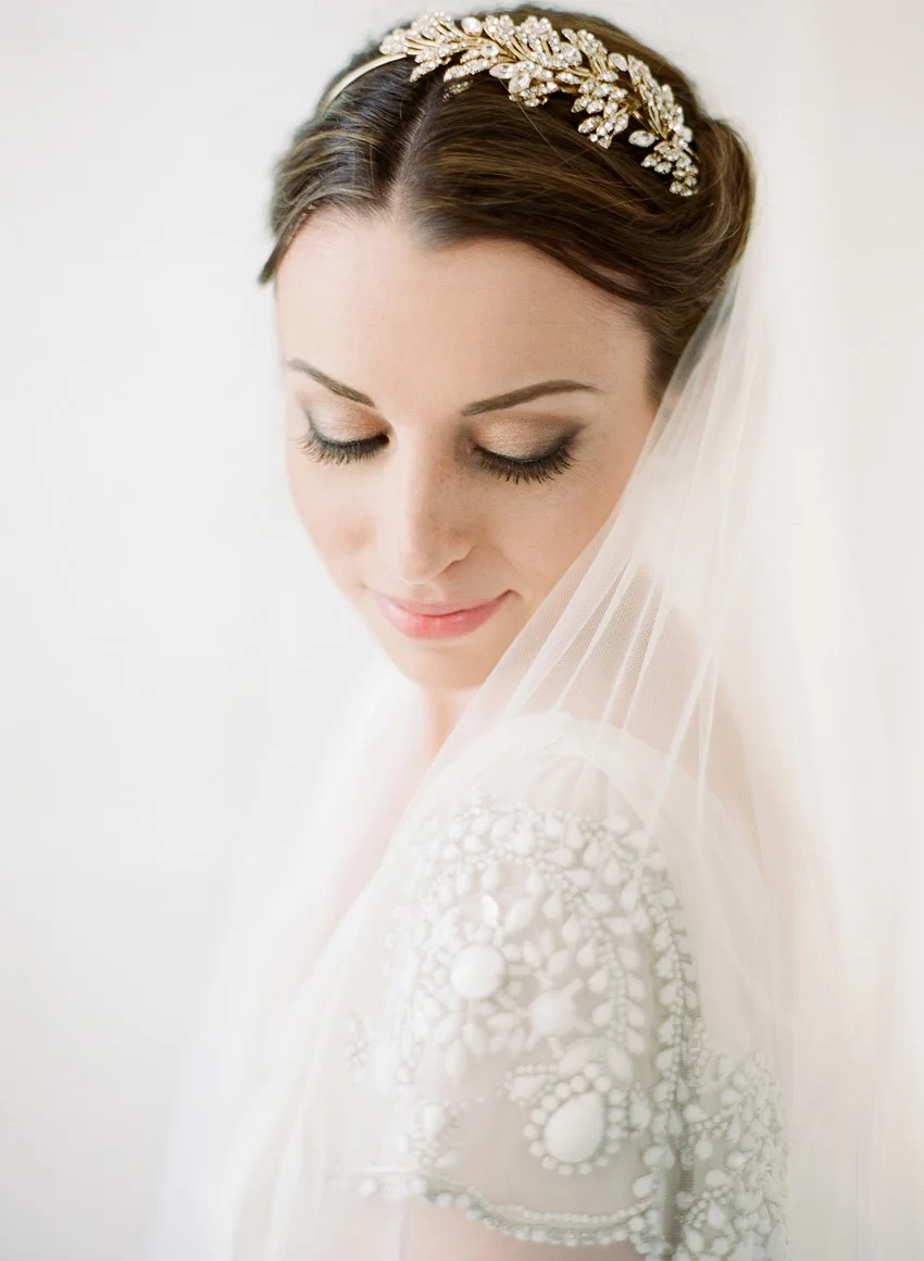 Modern Vintage Bridal Tiara & Veil