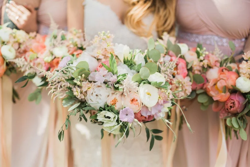 Modern Vintage Bridesmaids - A Romantic Modern-Vintage Wedding with an Elegant Barn Reception