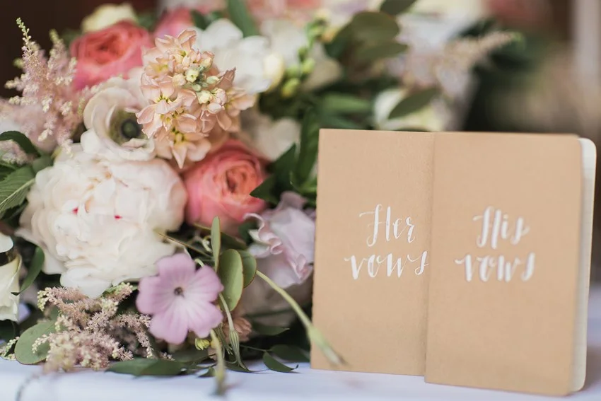 Personal Wedding Vows - A Romantic Modern-Vintage Wedding with an Elegant Barn Reception