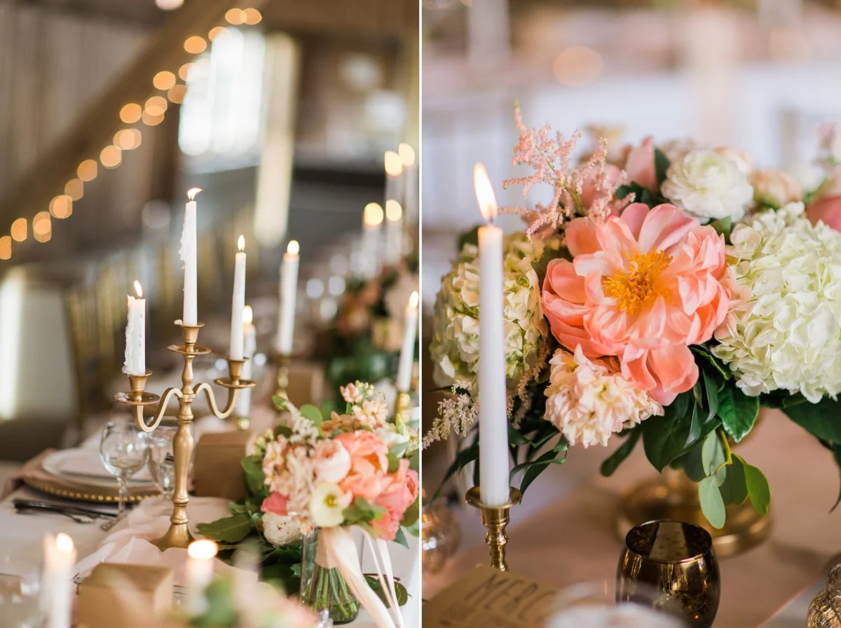 Elegant Wedding Tablescape - A Romantic Modern-Vintage Wedding with an Elegant Barn Reception Romantic Modern-Vintage Wedding with an Elegant Barn Reception