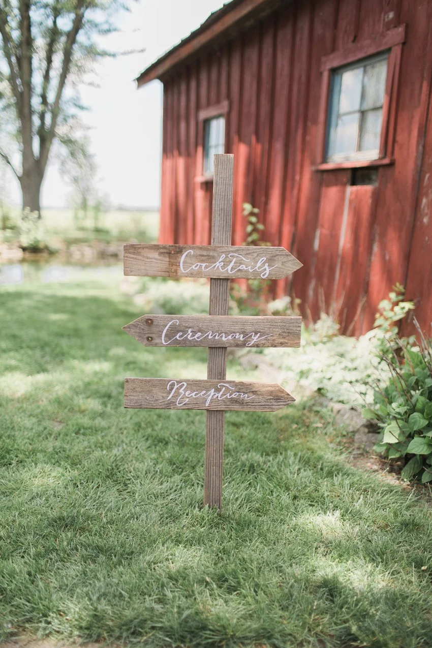 Wedding Signage - A Romantic Modern-Vintage Wedding with an Elegant Barn Reception