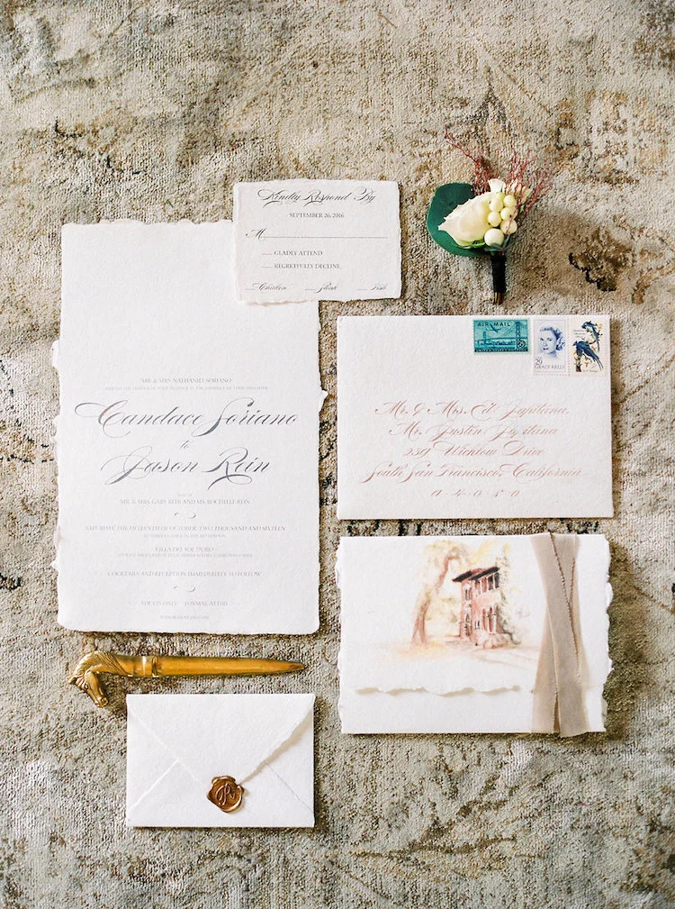 Bespoke Watercolor Calligraphy Wedding Stationery