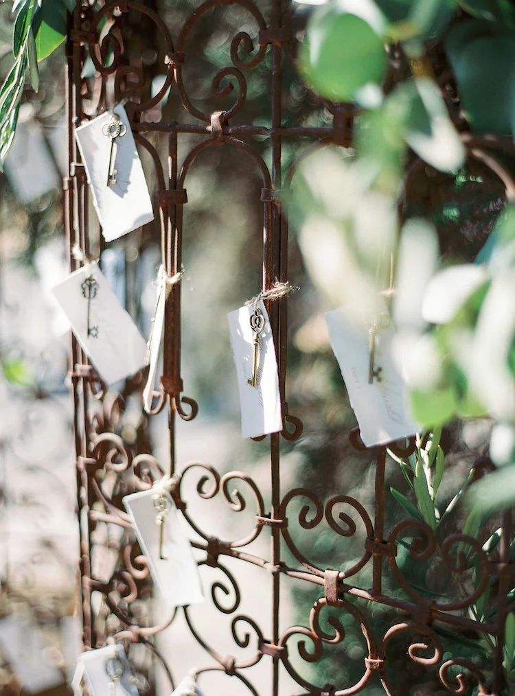 Vintage Lock & Key Escort Cards