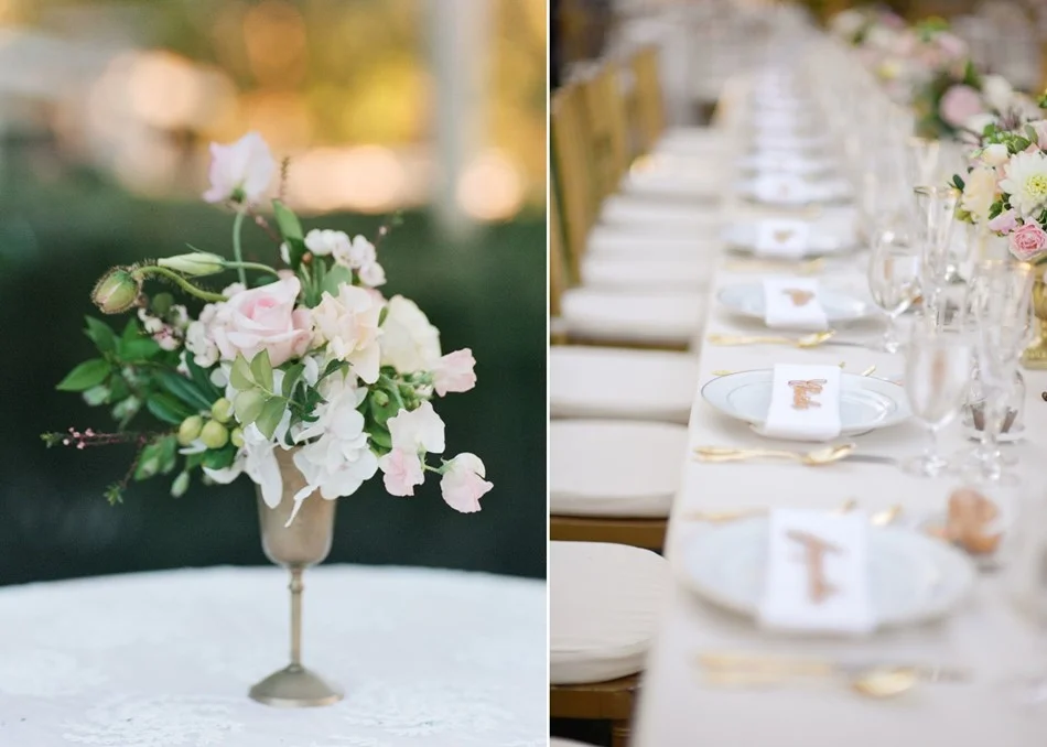 Romantic Garden Wedding Reception Centerpiece // Photography ~ Trynh Photo