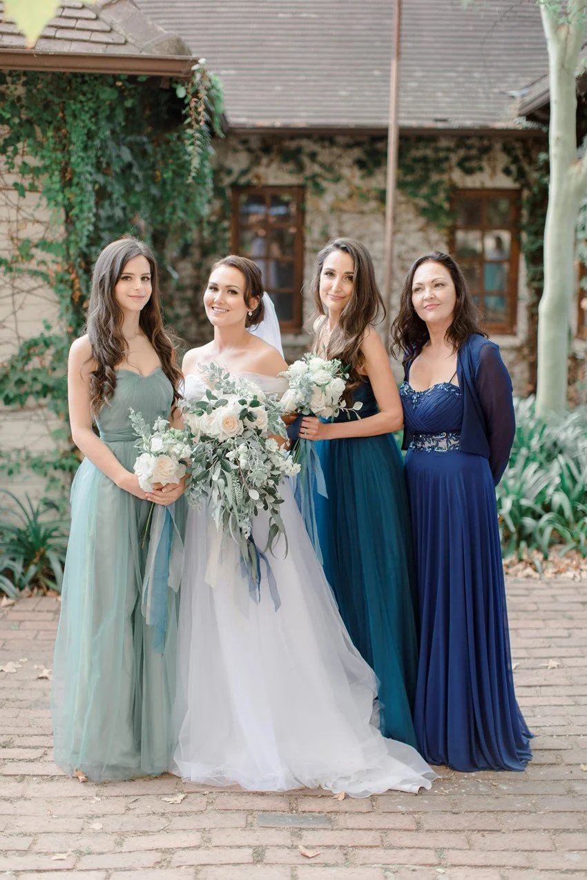 Romantic Modern Vintage Bride & Bridesmaids
