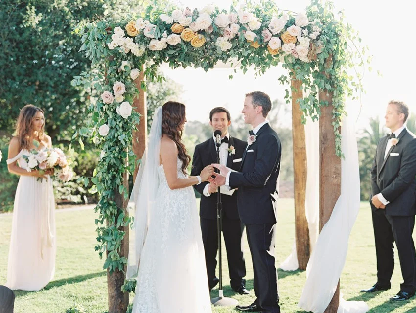 Romantic Outdoor Wedding Ceremony with a Floral Chuppah // Photography ~ Carmen Santorelli Photography
