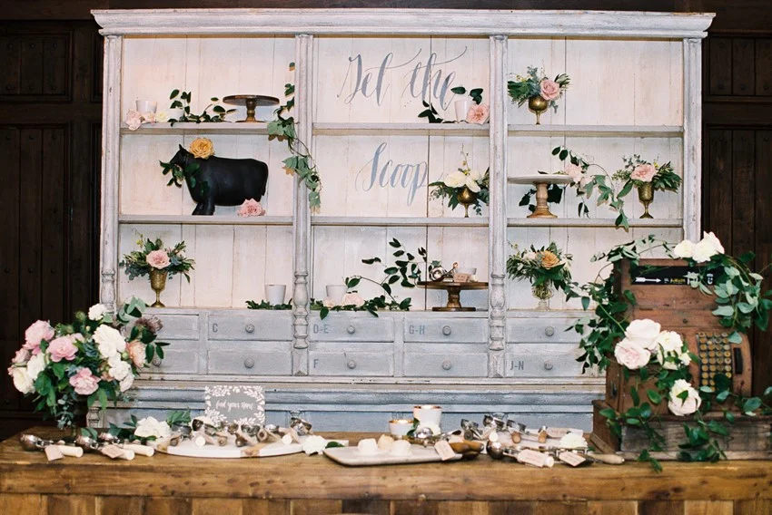 Vintage Wedding Icecream Bar // Photography ~ Carmen Santorelli Photography