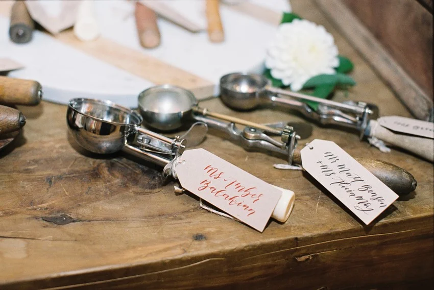 Vintage Icecream Scoops Escort Cards // Photography ~ Carmen Santorelli Photography