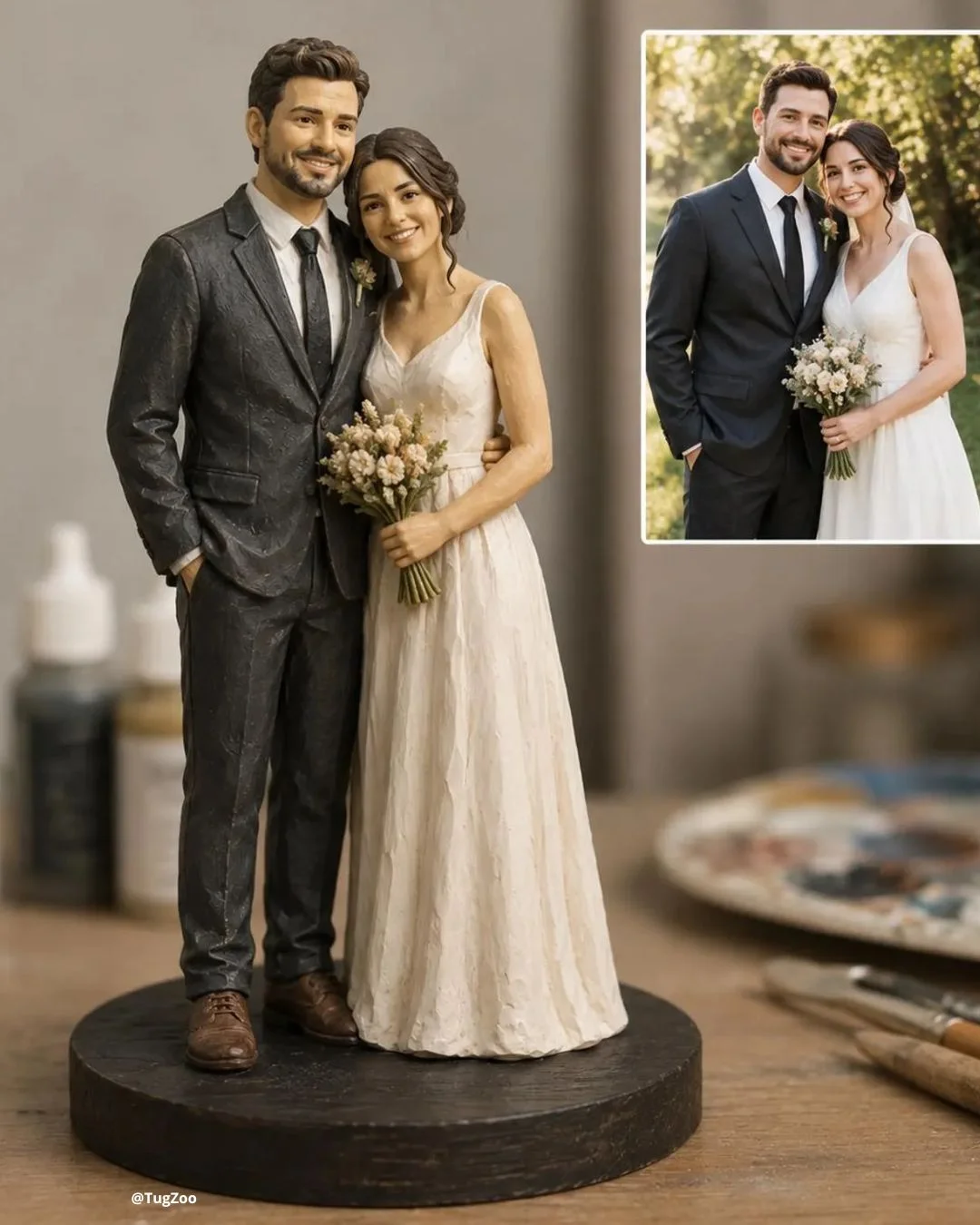 how much to spend on a wedding gift figure bride groom etsy