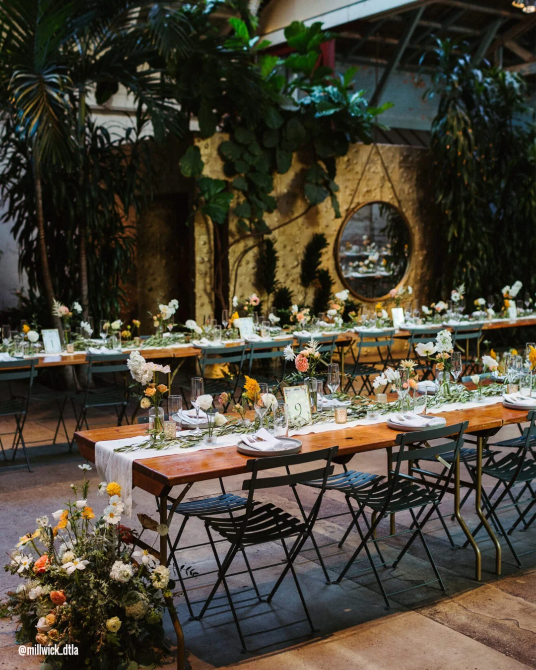 los angeles wedding venues table setting mirror millwick dtla