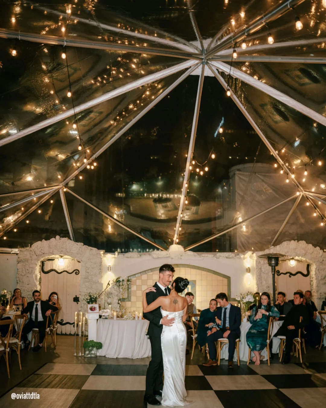 los angeles wedding venues bride groom tent lights oviattdtla