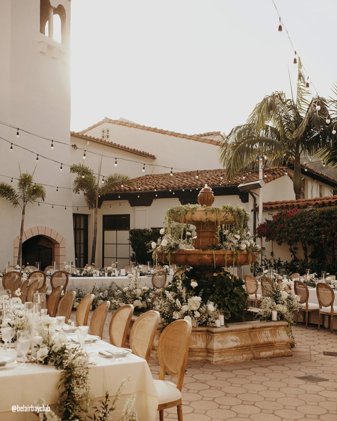 los angeles wedding venues table reception decor belairbayclub