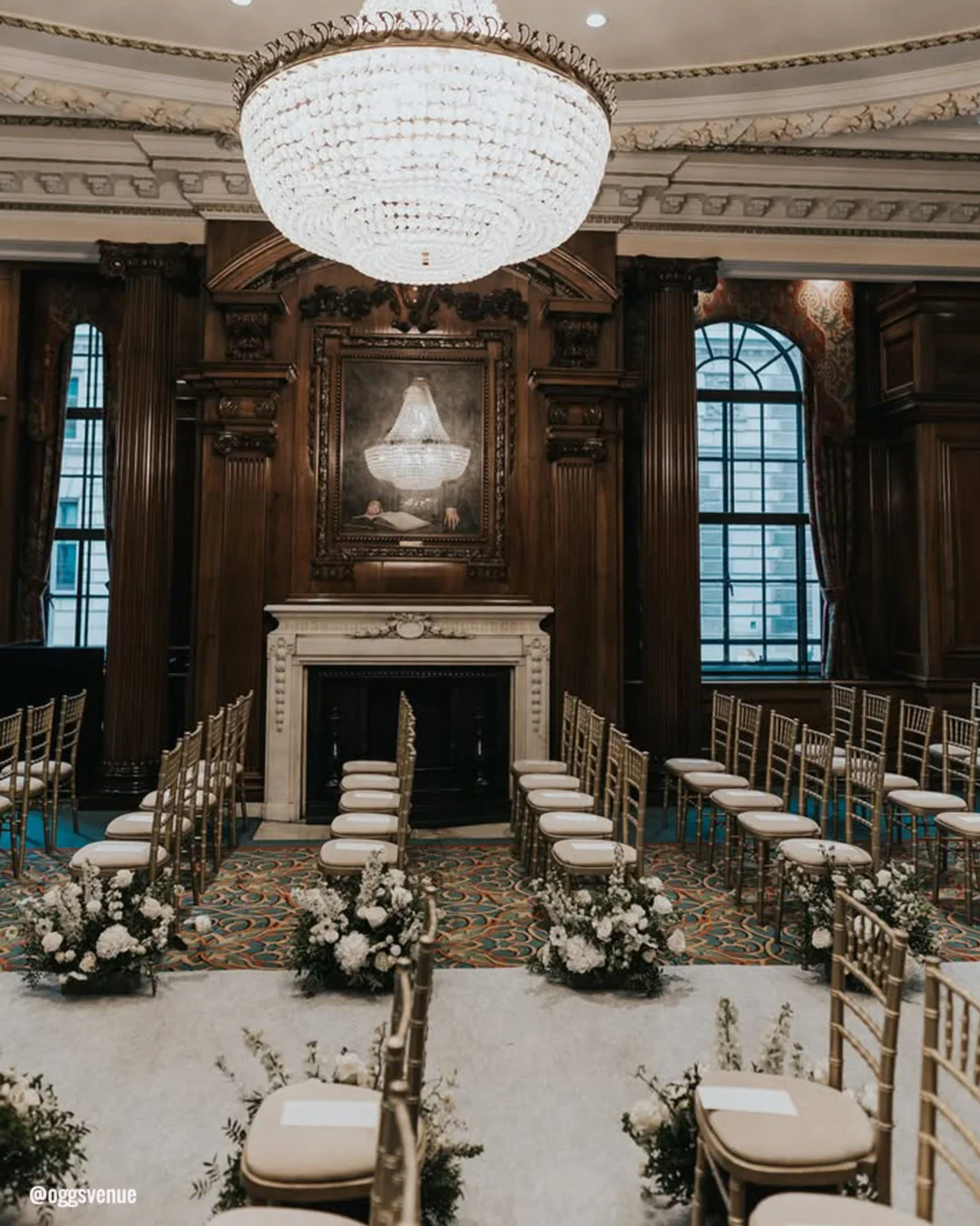 wedding venues in london ceremony aisle oggsvenue