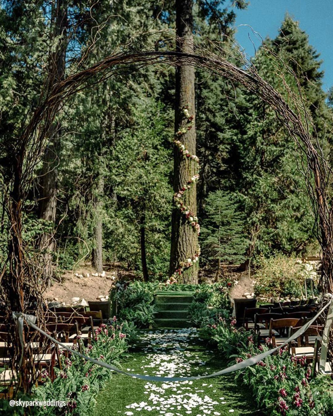 california wedding venues aisle greenry arch skyparkweddings